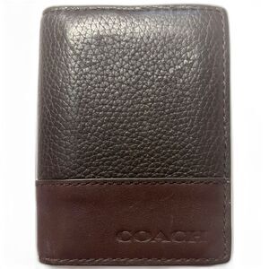 Coach Camden Leather Slim Passcase ID Men's Wallet in Dark Mahogany (F74639)